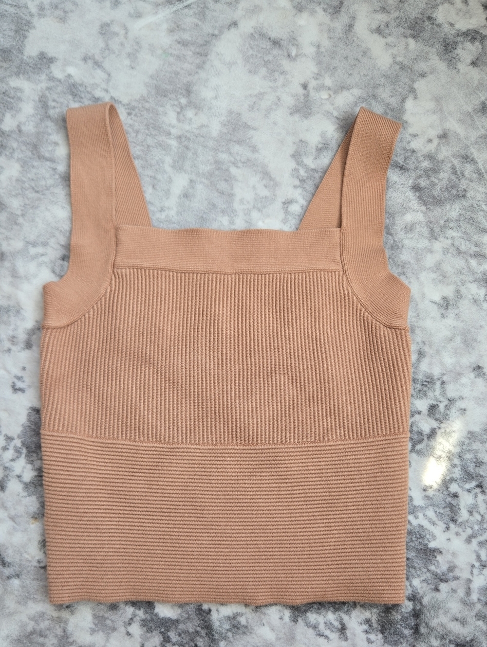 Abercrombie & Fitch Ribbed Square-Neck Camisole in Light Brown